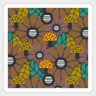 Autumn flowers, mushrooms and leaves Sticker